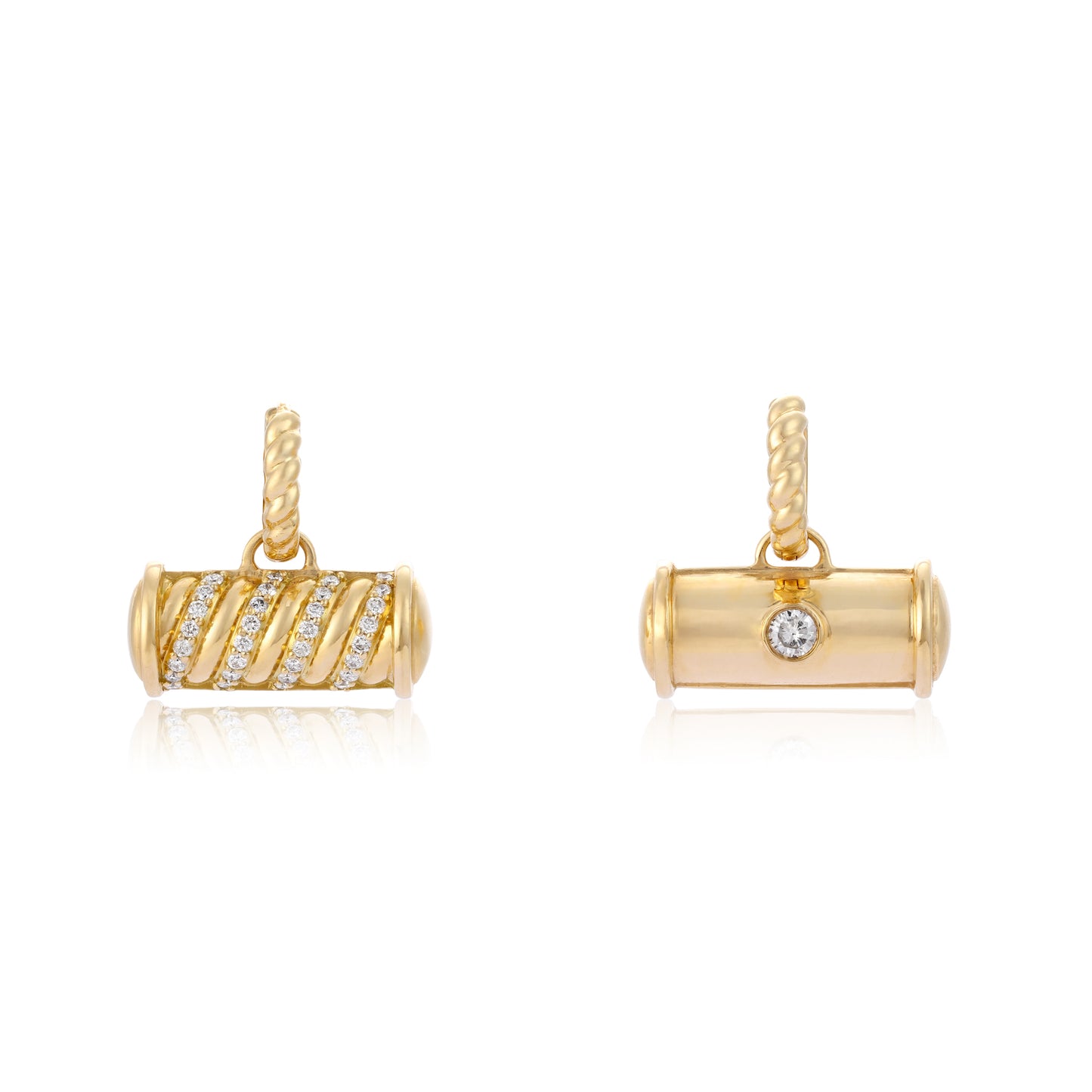 mismatched twisted earring pair
