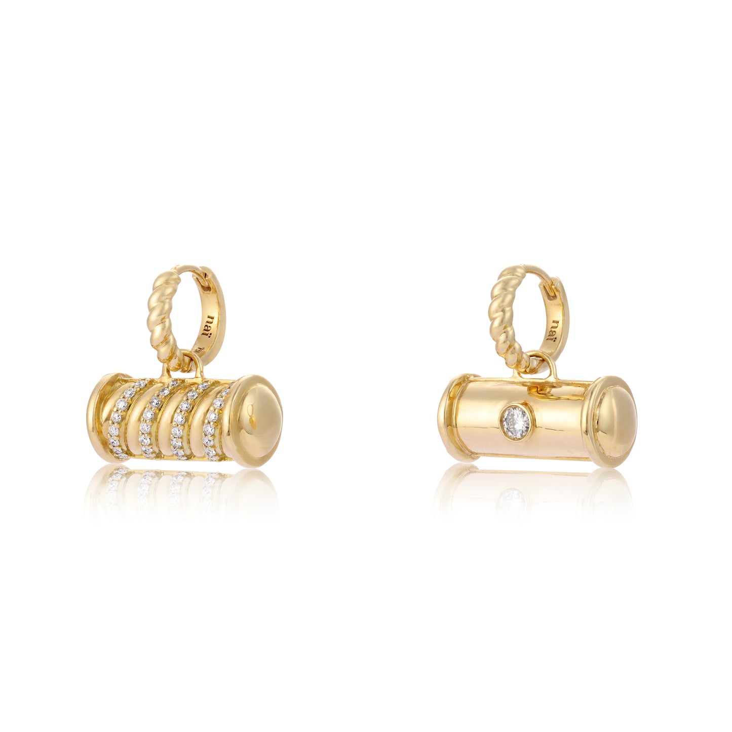 mismatched twisted earring pair