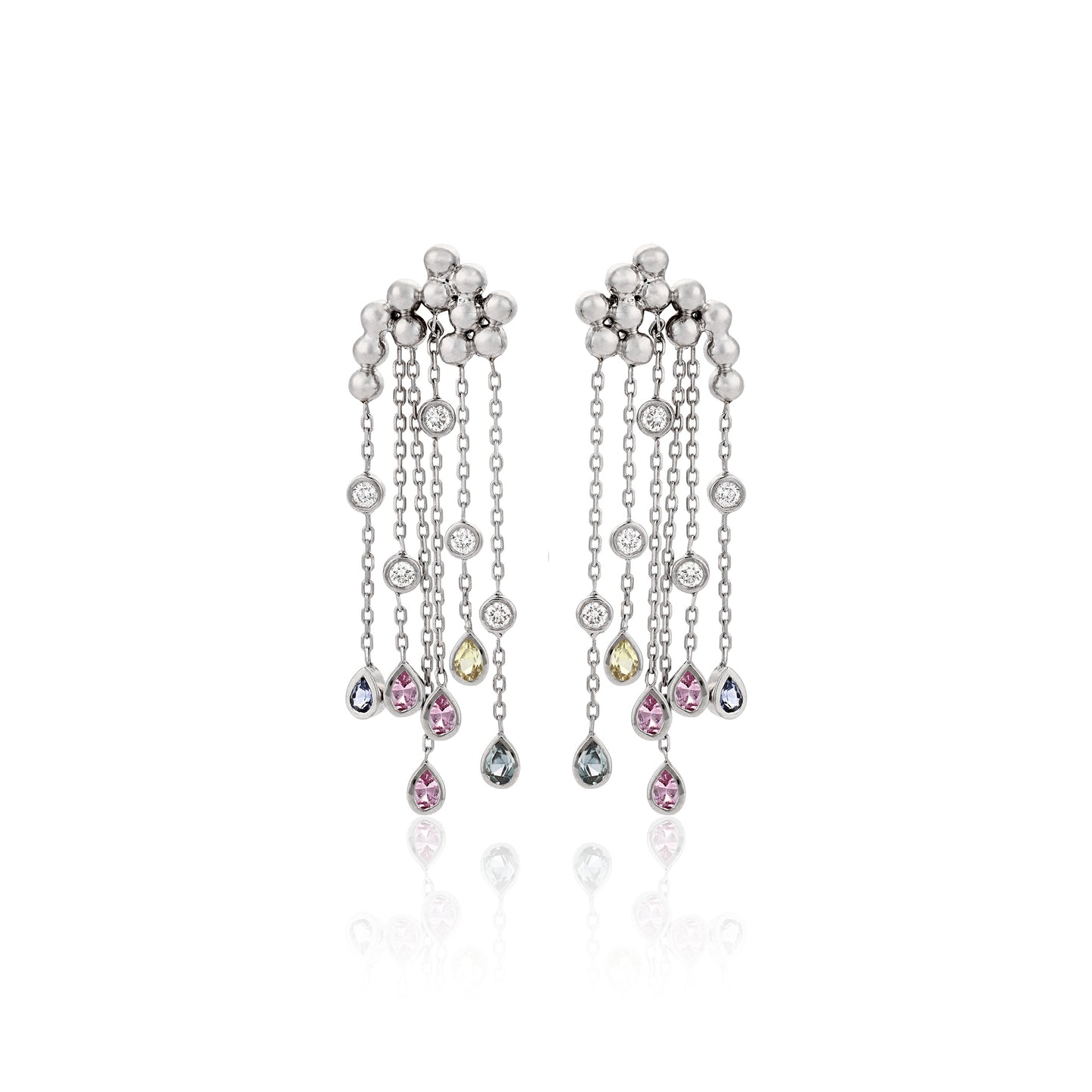 white thunderstorm earring pair