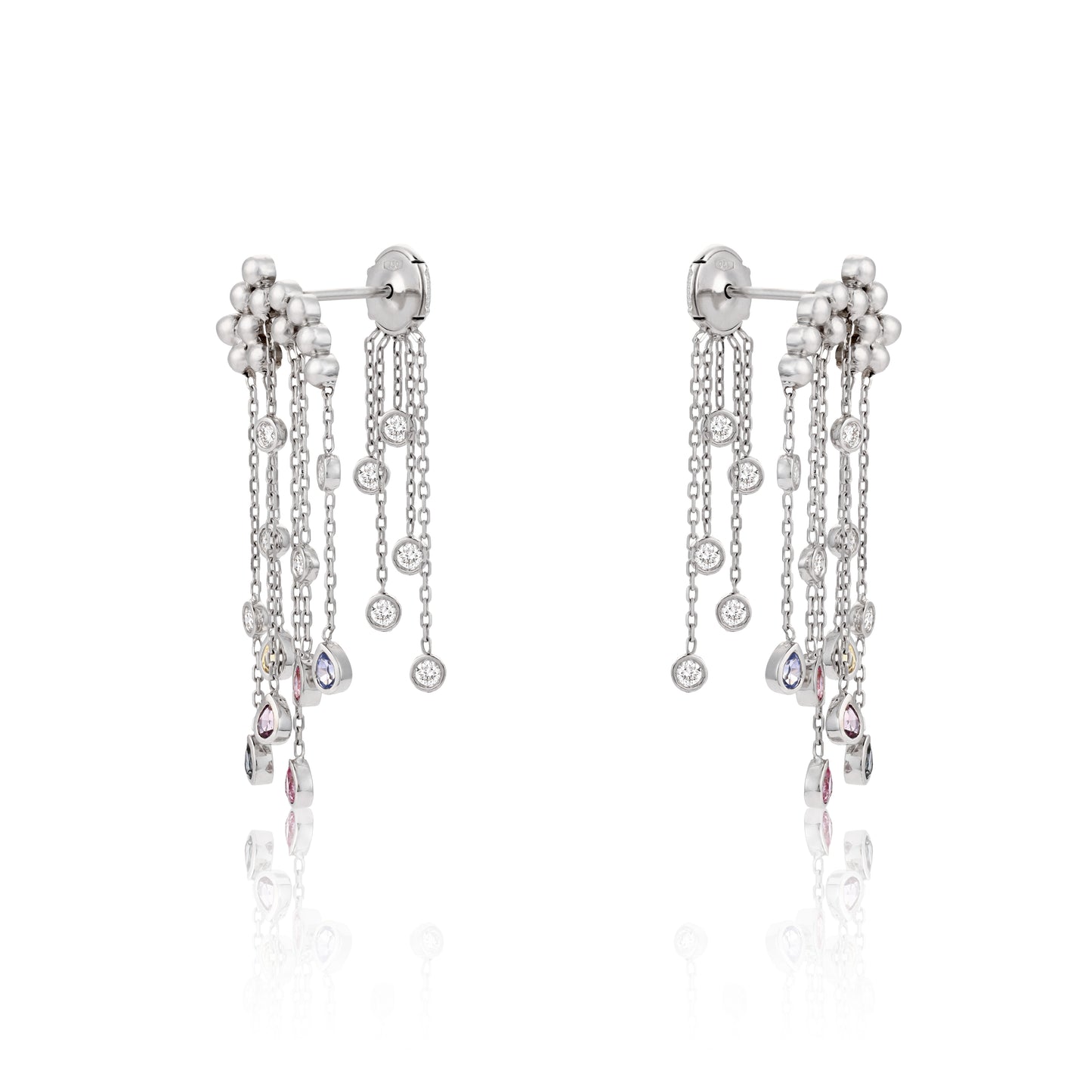 white thunderstorm earring pair